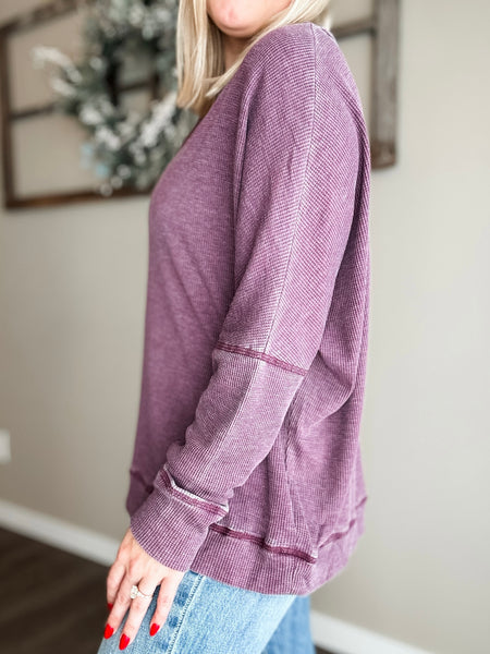 Daphne Waffle Knit Pullover - 2 Color Options