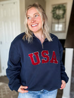 Varsity USA Quarter Zip Sweatshirt