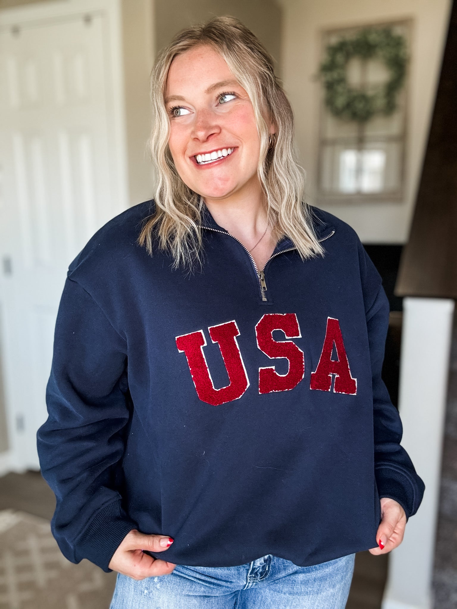 Varsity USA Quarter Zip Sweatshirt