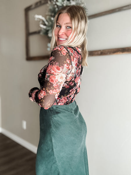 Ciela Suede Midi Skirt