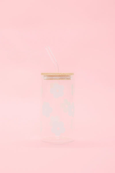 Sweet Sips Glass Tumbler - Flowers