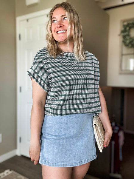 Abilene Wrap Front Denim Skort