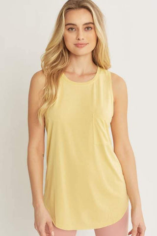 Trina Jersey Sleeveless Top - Yellow