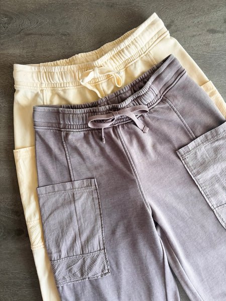 Laela French Terry Cargo Pant - Mocha