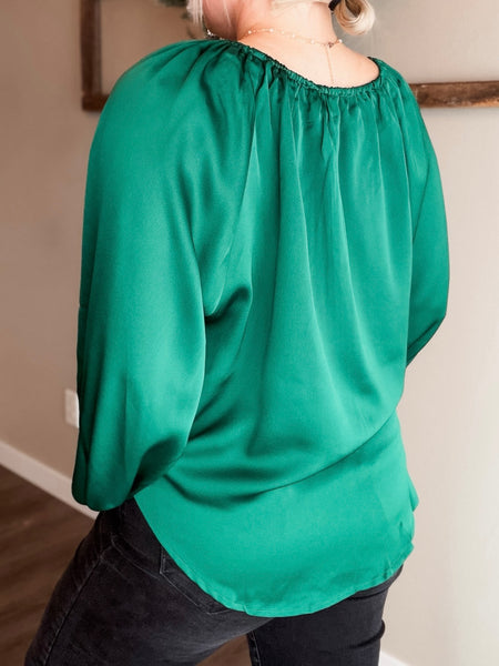 Evette Satin Front Tie Top