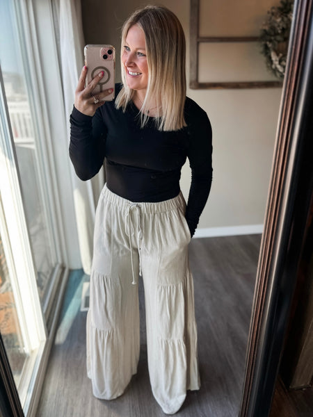 Romilly Tiered Palazzo Pant - Natural