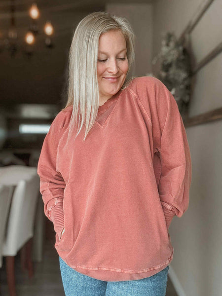 Shea Crewneck Sweatshirt - Rust