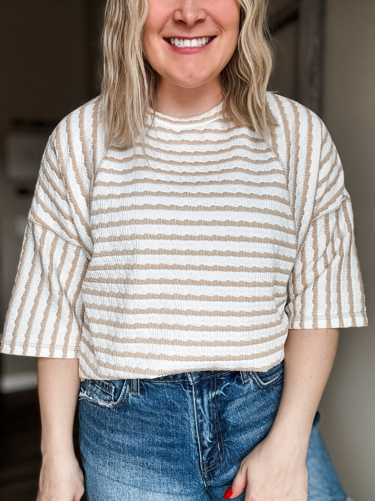 Mabel Textured Stripe Tee