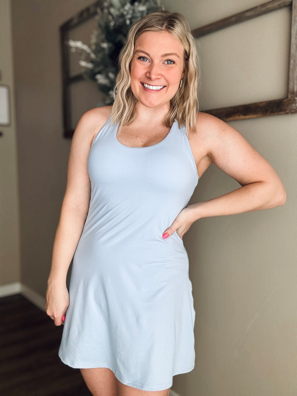 All Star Romper Dress - Pastel Blue - SIZE LARGE
