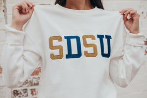 SDSU Embroidered Crewneck