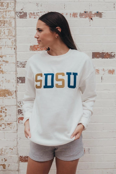 SDSU Embroidered Crewneck