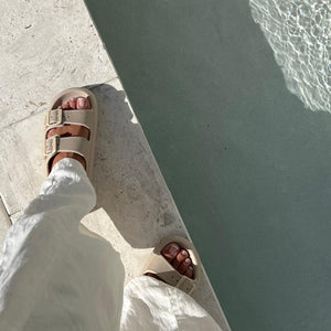 Libbie Double Strap Slides - Sand