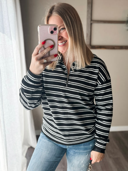 PREORDER Wynn Stripe Zip Pullover