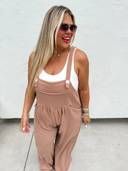 Janice Ribbed Overalls - 2 Color Options