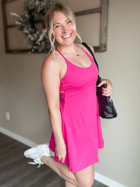 Crosscourt Activewear Dress - Pink