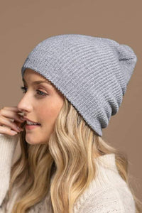 Araya Slouchy Knit Beanie - Grey