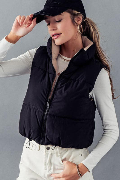 Leyton Reversible Vest - Black/Taupe