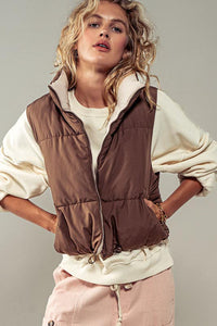 Leyton Reversible Vest - Cocoa/Cream