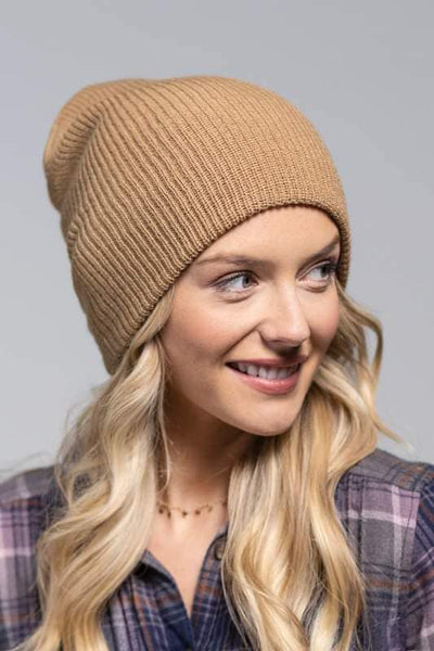 Araya Slouchy Knit Beanie - Brown