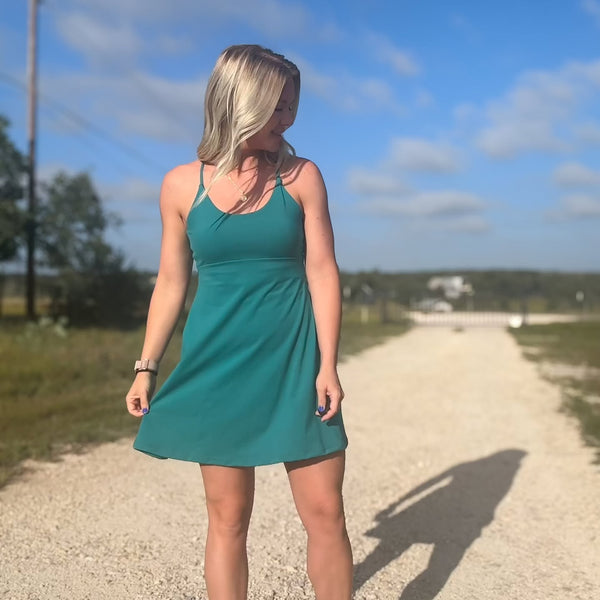 Crosscourt Activewear Dress - Teal