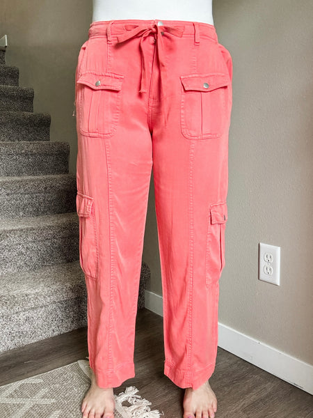 Riley Relaxed Cargo Pant - Coral