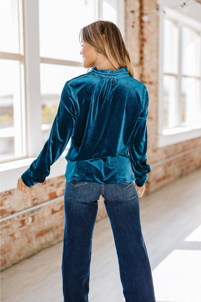 Rayna Frilled Velvet Top