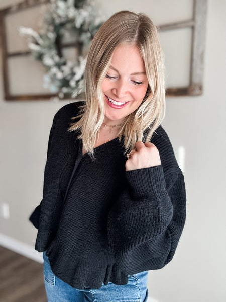 Minka Ruffle Sweater Cardigan