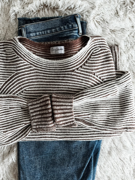 Cozy Chalet Striped Sweater - SIZE MEDIUM