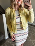 Striped Knit Sleeveless Mini Dress