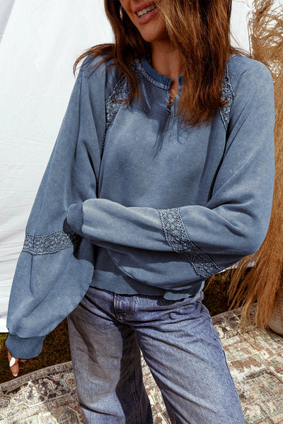 Annalisa Lace Patchwork Sweatshirt - SIZE MEDIUM