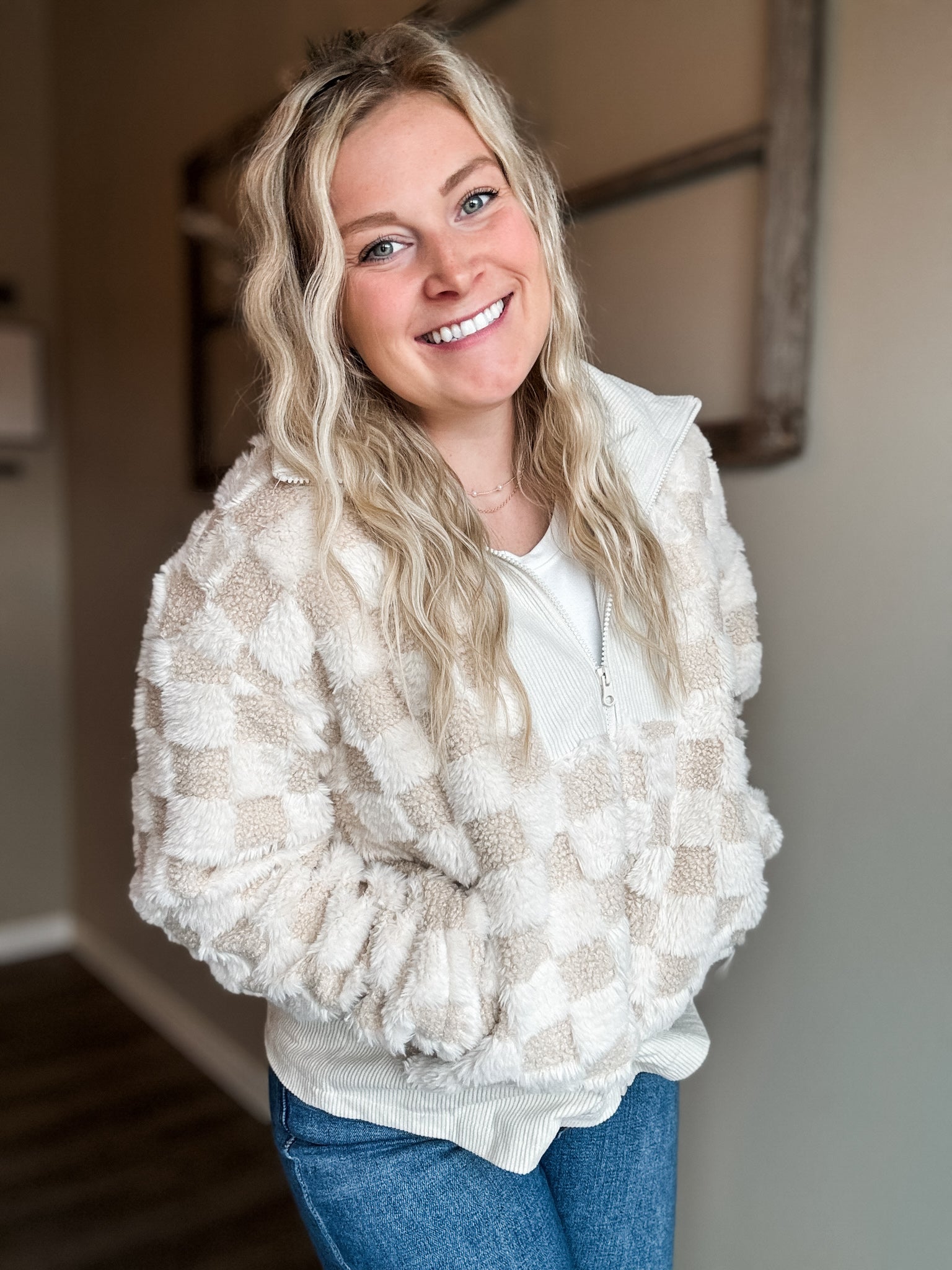 Soren Sherpa Checkered Jacket