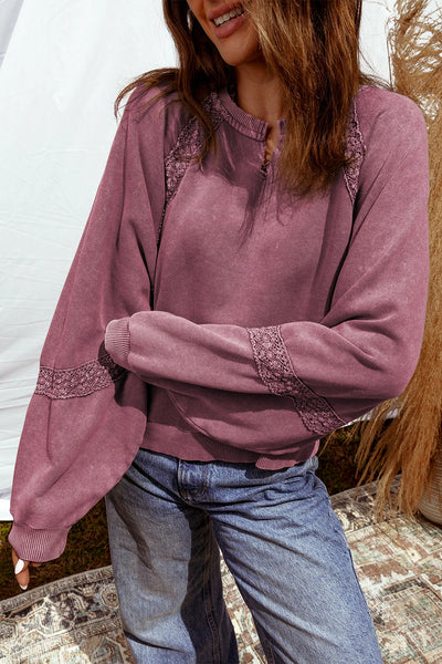 Annalisa Lace Patchwork Sweatshirt - SIZE MEDIUM