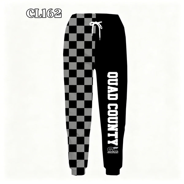 PREORDER Spiritwear Checkered Split Leg Bottom - QUAD COUNTY