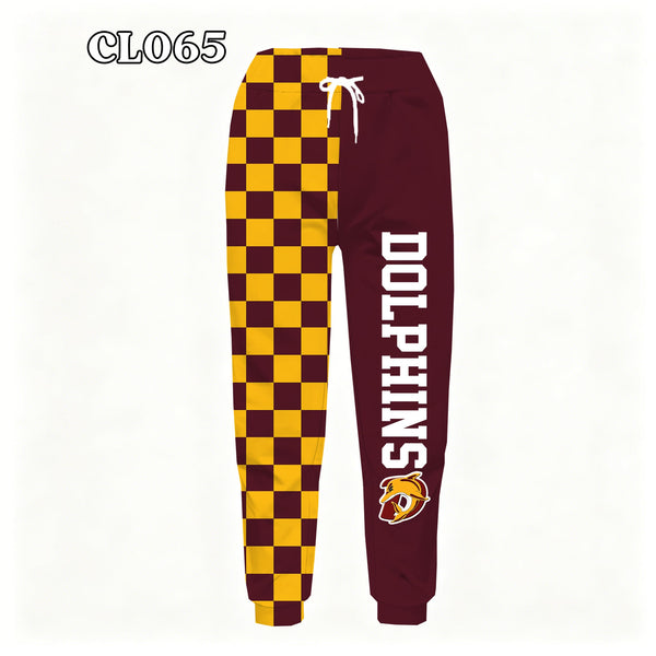 PREORDER Spiritwear Checkered Split Leg Bottom - DOLPHINS