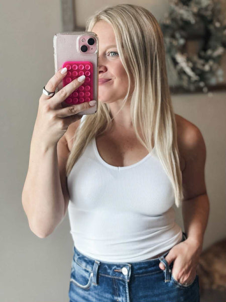 Elyse One Size Crop Tank - White