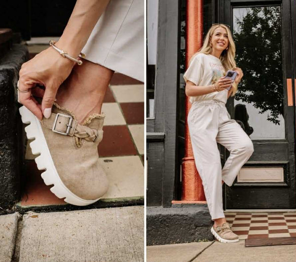 Cali Slip On Platform Mule - Taupe