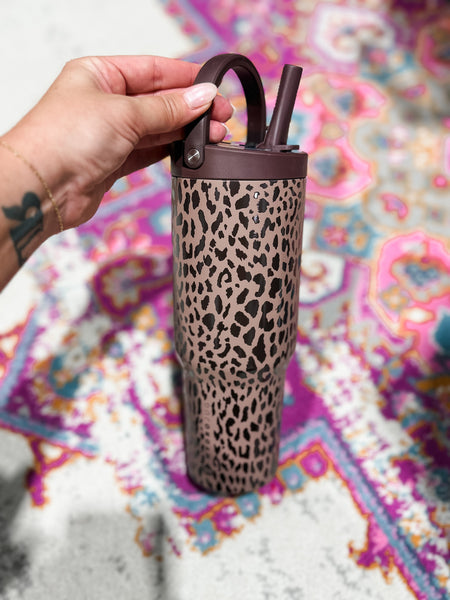 HydroJug 32 oz Sport Water Bottle - Brown Leopard