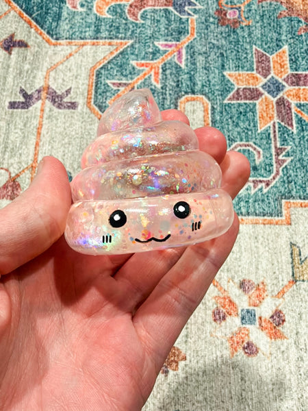 Poop Squishy - Clear Pink
