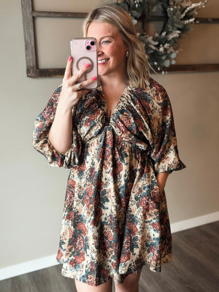 Arlette Vintage Floral Dress