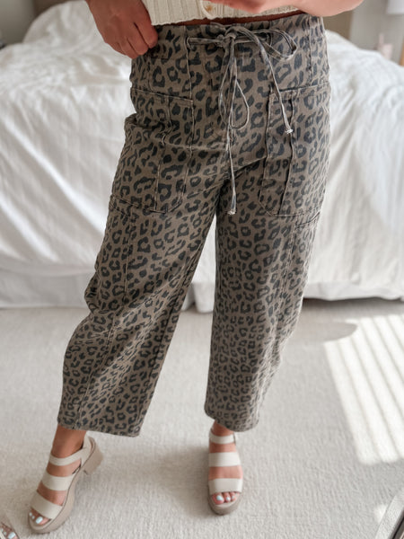PREORDER Roam Free Leopard Barrel Pant