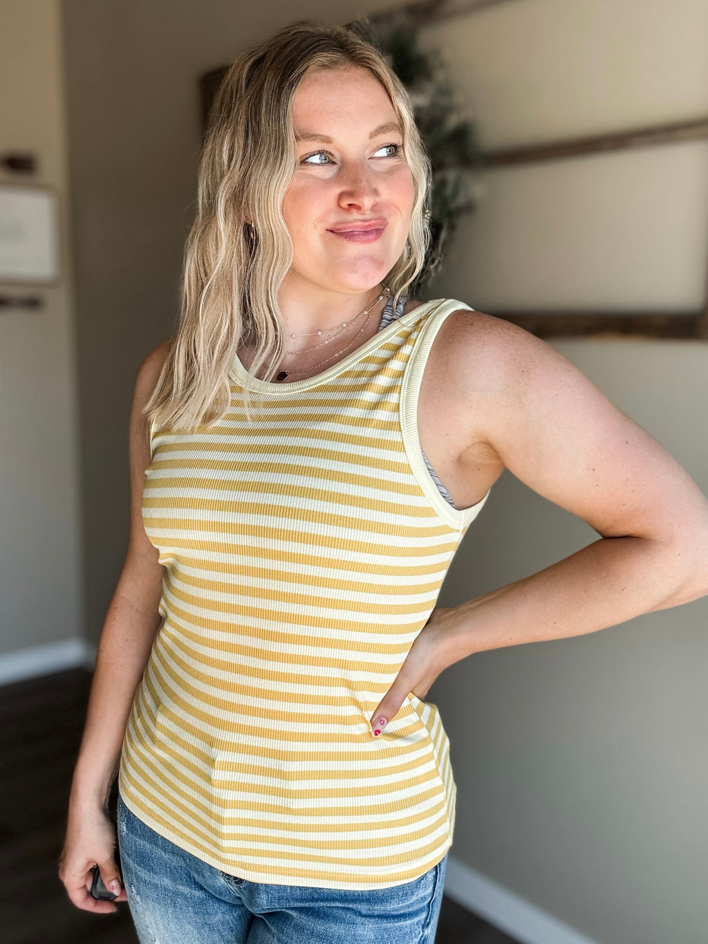 Hallee Striped Tank - SIZE MEDIUM