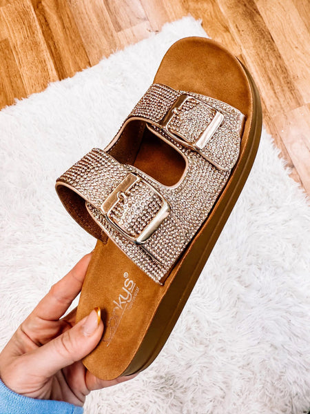 Let's Be Real Rose Gold Sandal