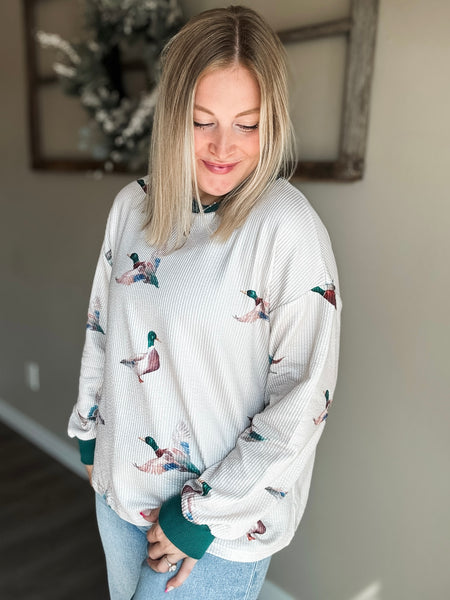PREORDER Mallory Duck Print Pullover