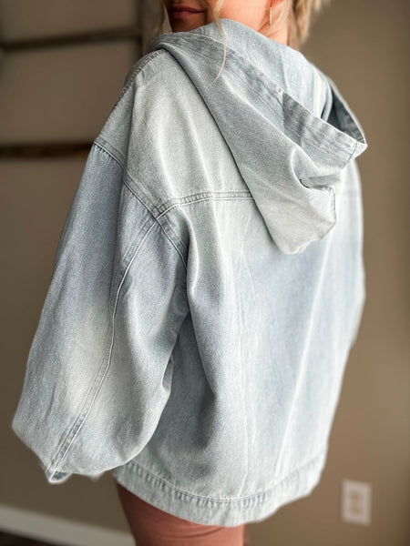 Craving Comfort Mineral Washed Denim Hoodie