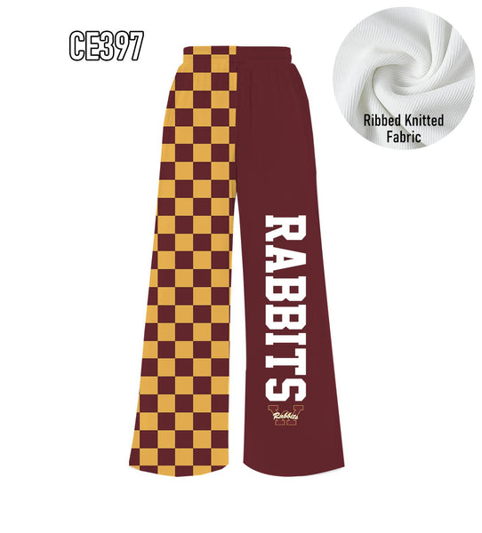 PREORDER Spiritwear Checkered Split Leg Bottom - RABBITS