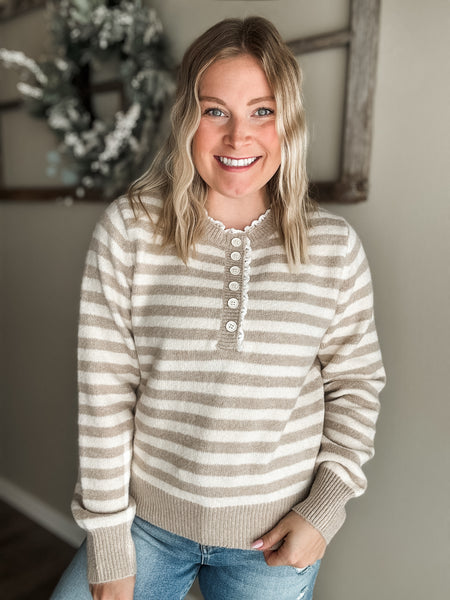 Pruitt Stripe Henley Sweater