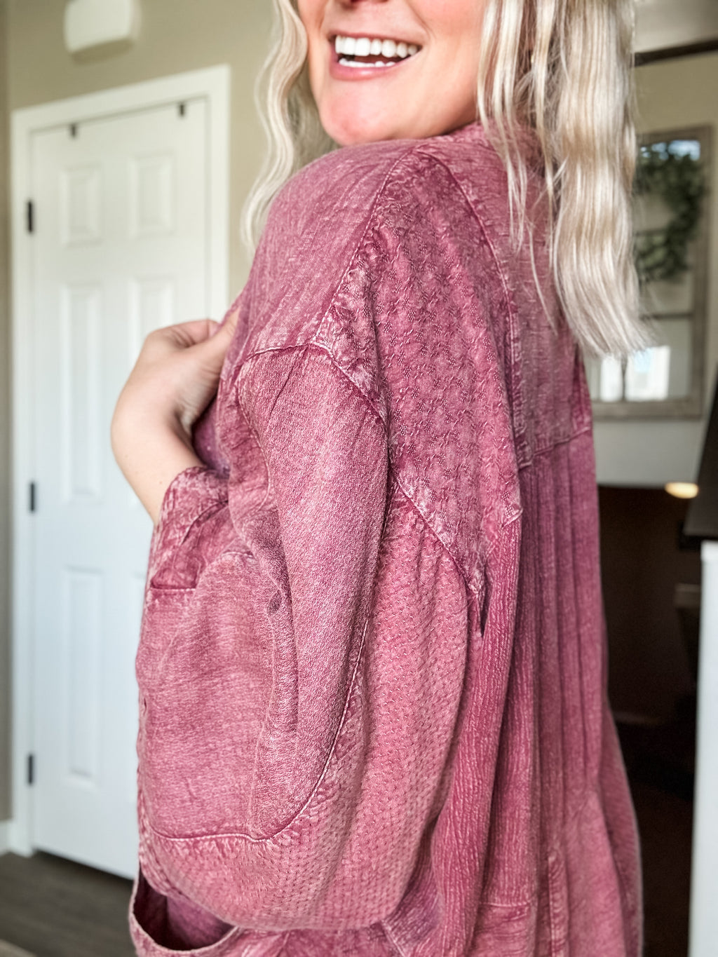 Whiskey Rose Textured Kimono