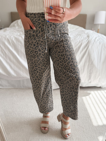 PREORDER Roam Free Leopard Barrel Pant