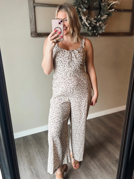 Tilly Floral Jumpsuit - Ivory