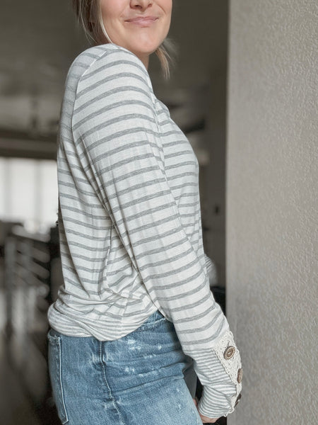 Meadow Striped Long Sleeve - SIZE LARGE